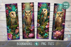 Bookmarks design - Magical Owls in the Forest. Product Image 1