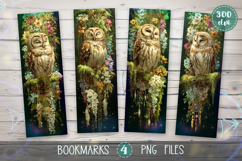 Bookmarks design - Magical Owls in the Forest. Product Image 1
