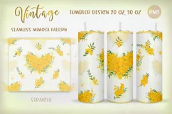 Vintage Mimosa Hearts - seamless tumbler design Product Image 1