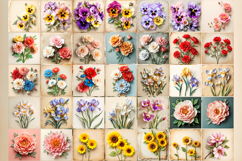 Vintage floral digital papers BUNDLE |Flowers scrap booking Product Image 2