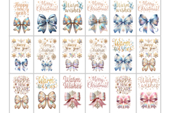 Christmas Coquette bows sublimation kitchen tea towel BUNDLE Product Image 3