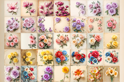 Vintage floral digital papers BUNDLE |Flowers scrap booking Product Image 3