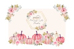 Pink Gold White Pumpkin Bundle Clipart, Fall Autumn Pumpkin Product Image 1