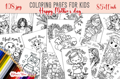 Happy Mother's Day Coloring Book Pages jpeg|Cute animals mom Product Image 1