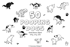 Funny Pooping Dogs Clipart Product Image 1