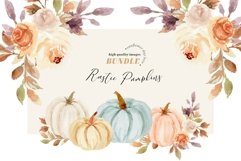 Rustic Mint Orange &amp; White Pumpkin Bundle Clipart Product Image 1