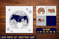 Layer Paper Cut Christmas Card Product Image 1