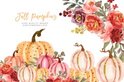 Elegant Marsala Pumpkin Bundle Clipart Product Image 8