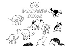 Funny Pooping Dogs Clipart Product Image 2