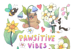 Cute Flower Friends Clipart Set Product Image 2