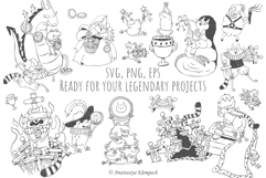 Hand-Drawn Medieval Doodle Cats Product Image 2