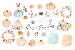 Rustic Mint Orange &amp; White Pumpkin Bundle Clipart Product Image 2