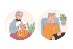 Elderly Care Vector flat Set Product Image 2