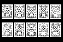 Cat Flowers Coloring Page Joy Product Image 2