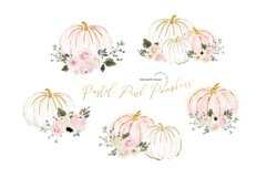 Pastel Pink Pumpkins Bundle Clipart, Fall Autumn Pumpkin Product Image 2