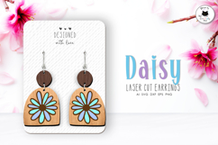 Daisy Flower Laser Cut Earrings | Floral Earrings SVG Product Image 1