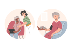 Elderly Care Vector flat Set Product Image 3