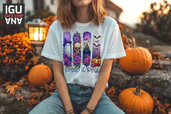 Halloween Tshirt Brush Strokes PNG Ghost, Skull, Pumpkin DTF Product Image 3