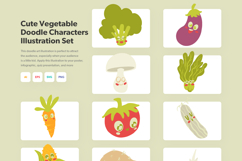 Blushing Cute Vegetable Characters Doodle Illustration Set Product Image 1