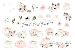 Pastel Pink Pumpkins Bundle Clipart, Fall Autumn Pumpkin Product Image 4