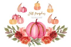 Elegant Marsala Pumpkin Bundle Clipart Product Image 3