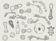 Dog Essentials Clipart Set Funny Hand Drawn Pet Care Bundle Product Image 4