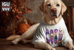 Halloween Tshirt Brush Strokes PNG Ghost, Skull, Pumpkin DTF Product Image 9