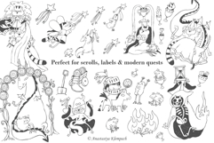 Hand-Drawn Medieval Doodle Cats Product Image 4