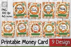 Thanksgiving Printable Money Card 9 Designs / PNG Product Image 1