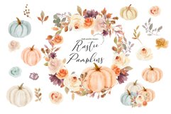 Rustic Mint Orange &amp; White Pumpkin Bundle Clipart Product Image 6