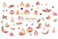 Elegant Marsala Pumpkin Bundle Clipart Product Image 2