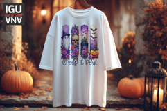 Halloween Tshirt Brush Strokes PNG Ghost, Skull, Pumpkin DTF Product Image 5