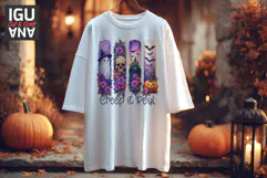 Halloween Tshirt Brush Strokes PNG Ghost, Skull, Pumpkin DTF Product Image 5