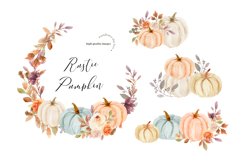 Rustic Mint Orange &amp; White Pumpkin Bundle Clipart Product Image 5