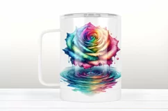 Watercolor Rainbow Roses Clipart| Flowers clip art PNG Product Image 7