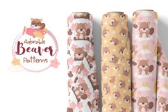 Cute Little Beaver Seamless Pattern Set Product Image 5