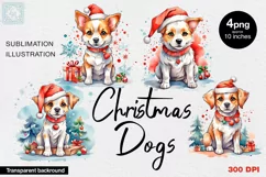 Christmas Cute Dog cliparts. PNG sublimation Product Image 1