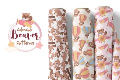 Cute Little Beaver Seamless Pattern Set Product Image 8