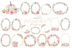 Pink Gold White Pumpkin Bundle Clipart, Fall Autumn Pumpkin Product Image 7