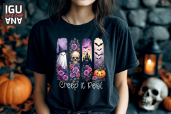 Halloween Tshirt Brush Strokes PNG Ghost, Skull, Pumpkin DTF Product Image 6