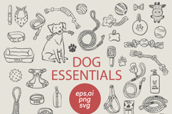 Dog Essentials Clipart Set Funny Hand Drawn Pet Care Bundle Product Image 7