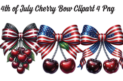 4th of July Cherry Bow Png Clipart Product Image 1