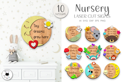 Layered Nursery Wall Signs SVG | Round Sign Laser Cut Product Image 1