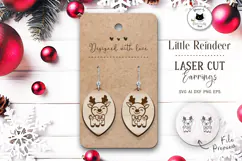 Little Reindeer Christmas Earrings Laser Cut SVG Product Image 1