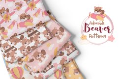 Cute Little Beaver Seamless Pattern Set Product Image 7