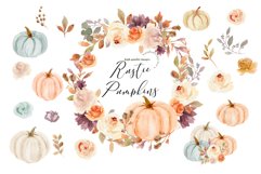 Rustic Mint Orange Pumpkin Bundle Clipart Product Image 4