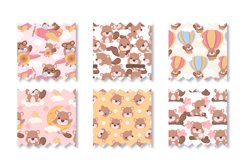 Cute Little Beaver Seamless Pattern Set Product Image 3
