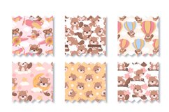 Cute Little Beaver Seamless Pattern Set Product Image 3