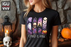 Halloween Tshirt Brush Strokes PNG Ghost, Skull, Pumpkin DTF Product Image 4