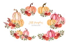 Elegant Marsala Pumpkin Bundle Clipart Product Image 7